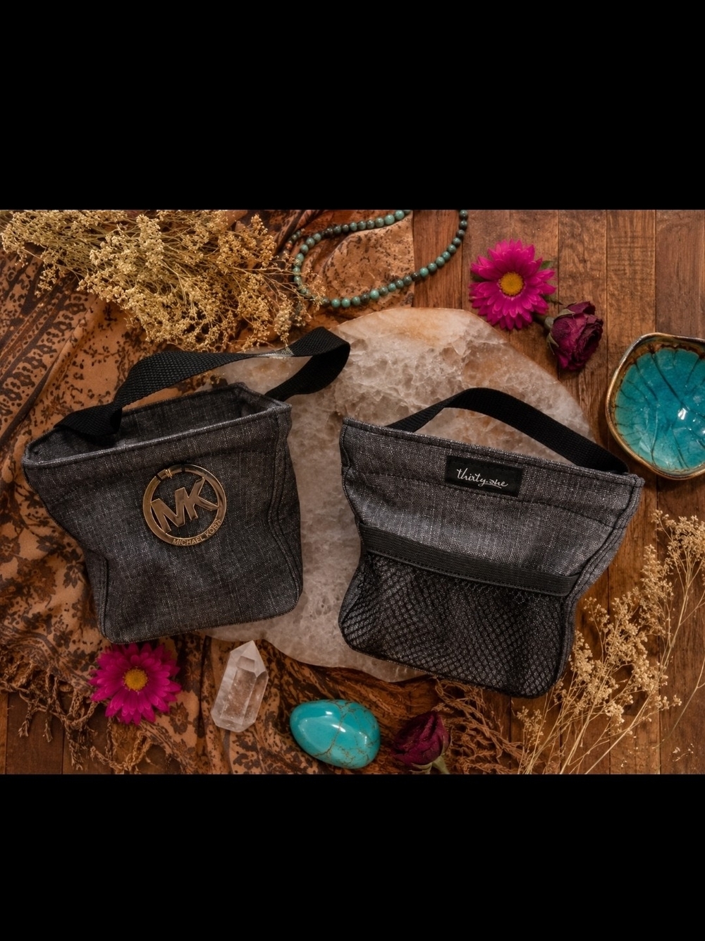 4/$15 "31"Gray Heavy Duty Organizer 1pc Upcycle Michael Kors Charm